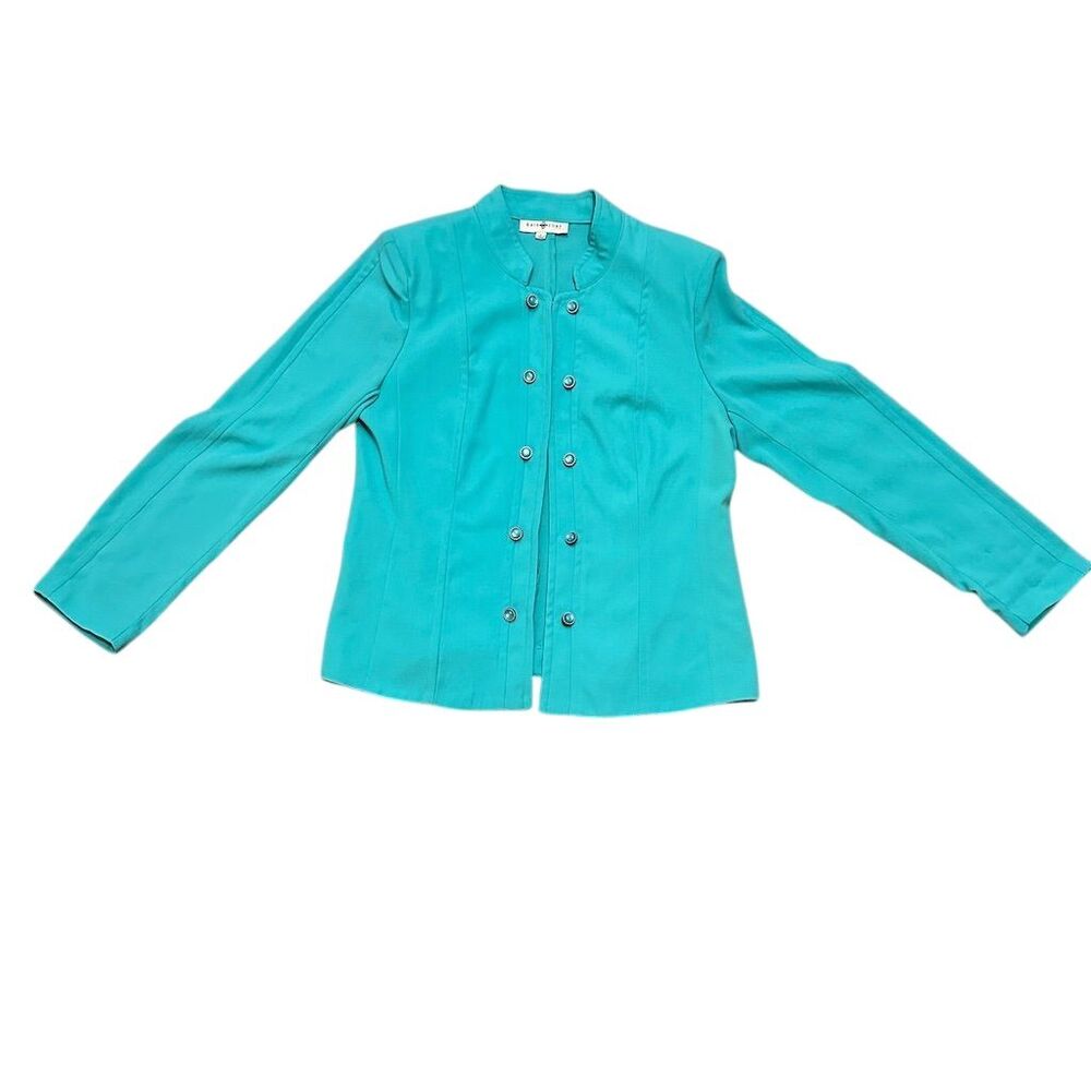 Kate Rosy Women's Small‎ Blue Teal Double Button Blazer Long Sleeve Jacket